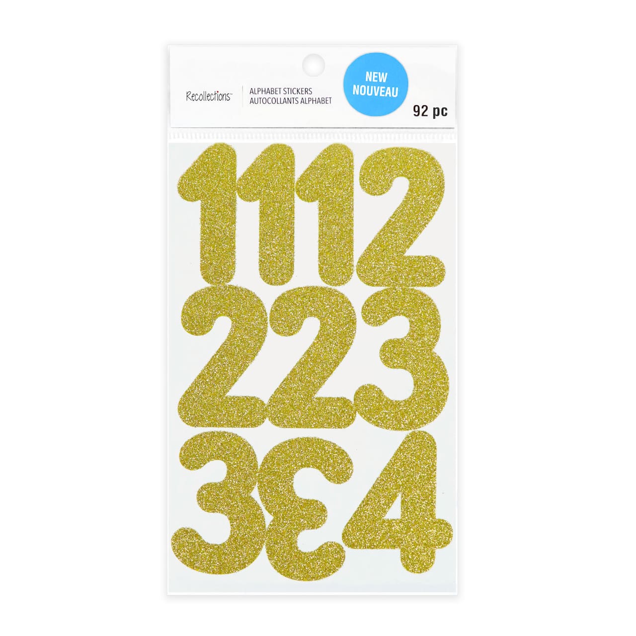 Gold Glitter Rounded Number Stickers by Recollections&#x2122;